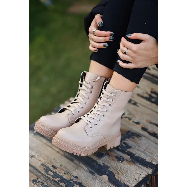 Bria  Nude Cilt Bağcıklı Bot