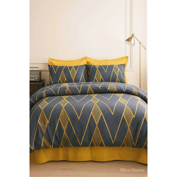 Çift Kişilik Pamuklu Nevresim Takımı Royal Baklava Desen