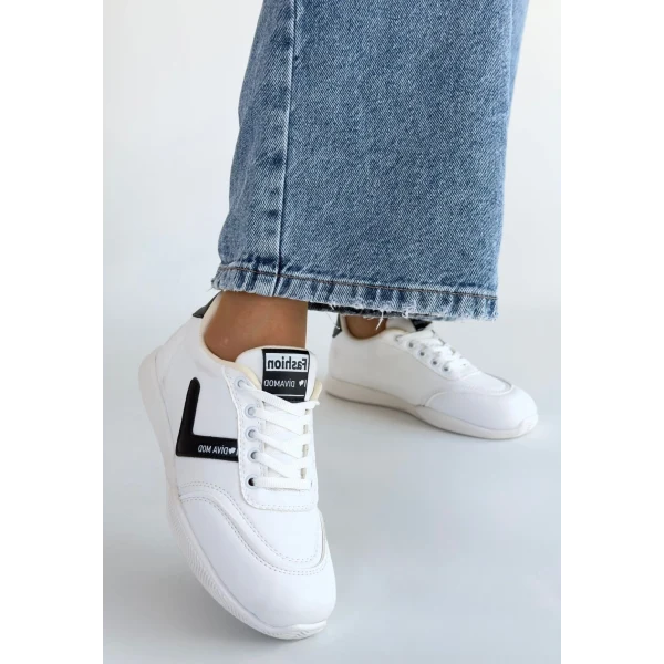 Jowen Siyah Cilt Bej Detaylı Bağcıklı Spor Ayakkabı