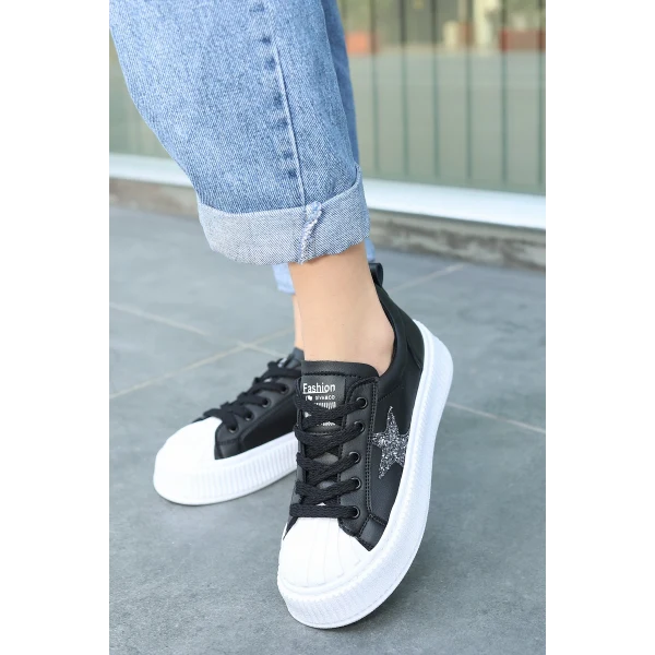 Piata Beyaz Cilt Bağcıklı Spor Ayakkabı