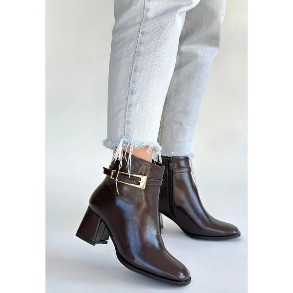 Rivav Acı Kahve Rugan Topuklu Bot