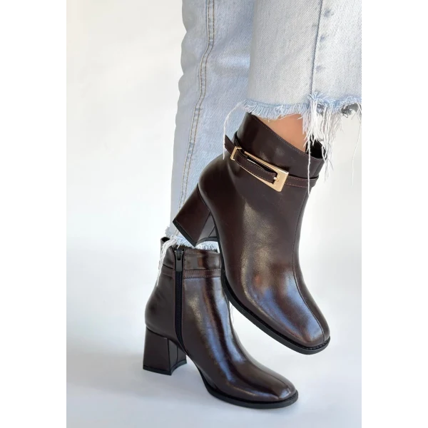 Rivav Acı Kahve Rugan Topuklu Bot