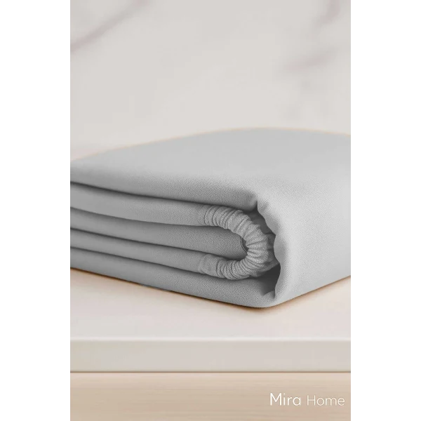 Tek Kişilik Düz Penye %100 Pamuklu Lastikli Çarşaf 100X200 Cm Newsheet Gri