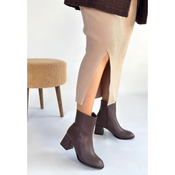 Tendy Bej Cilt Topuklu Bot