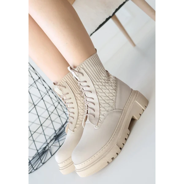 Utag Bej Cilt Bağcıklı Bot