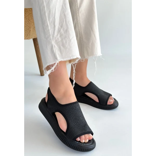 Wayi Bej Hasır Cilt Sandalet