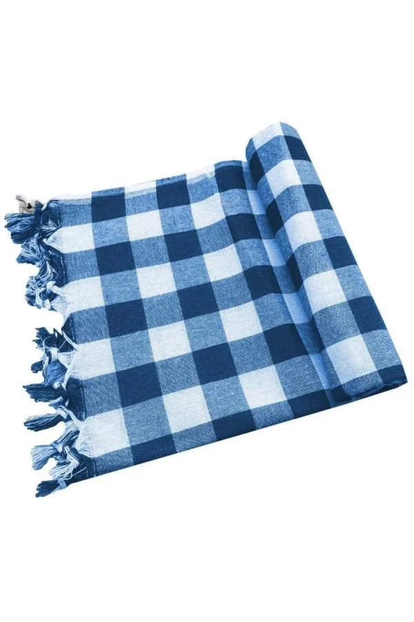 150x150 Cm Kareli Yer Sofra Bezi Piknik Masa Örtüsü Saçaklı