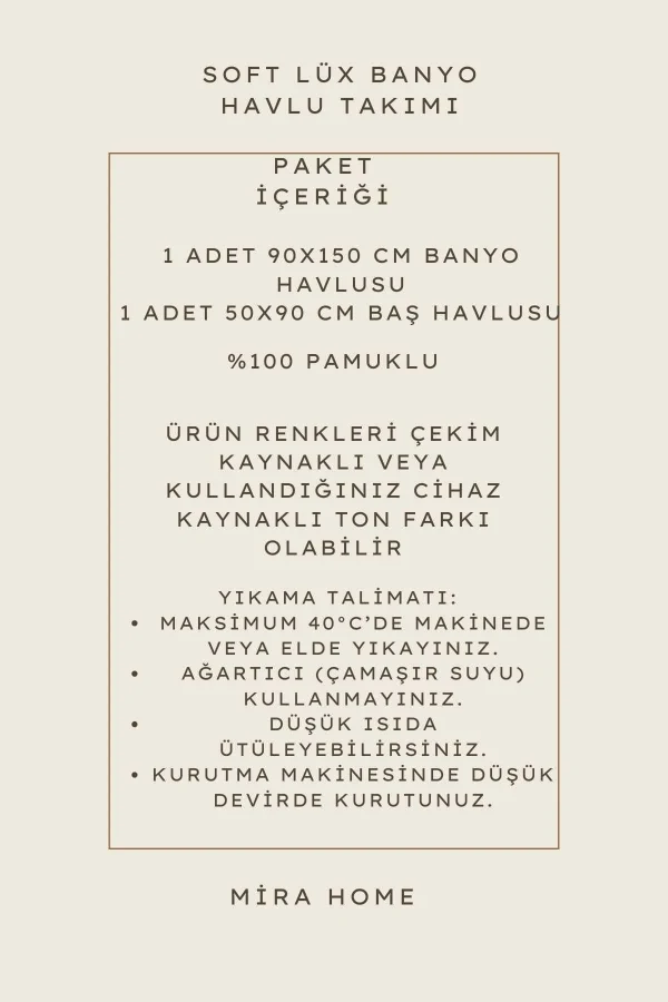 2 Parça %100 Pamuklu Soft Lüx Banyo Havlu Seti Mavi