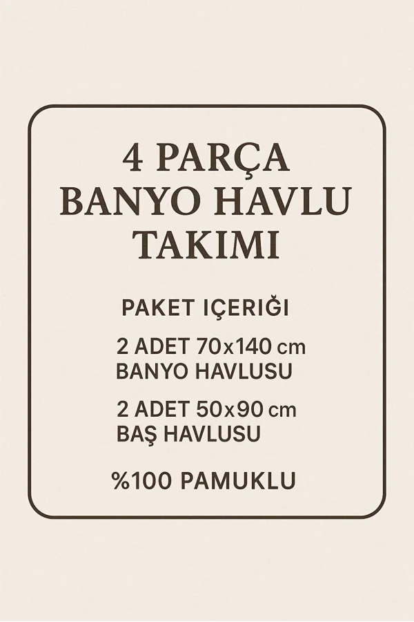 4 Parça Banyo Havlu Takımı %100 Pamuklu Dry Antrasit Mavi
