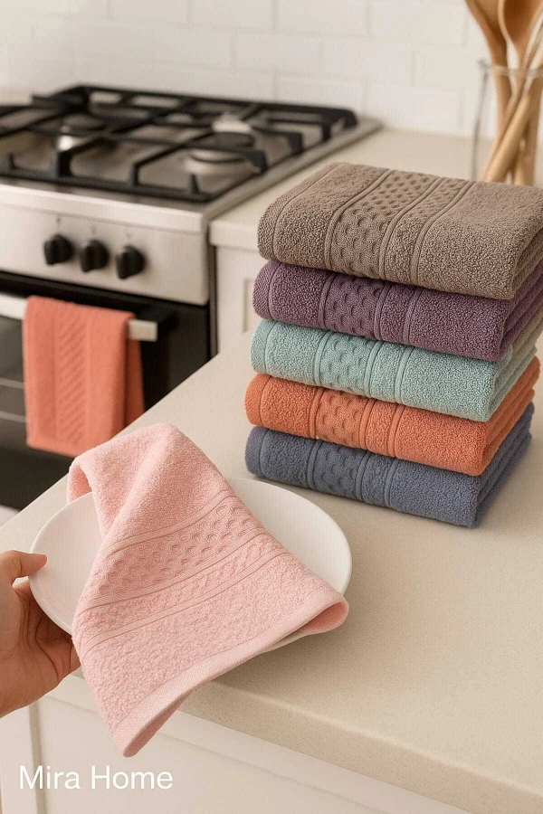 6 Parça Mutfak Havlusu Seti %100 Pamuklu Begüm