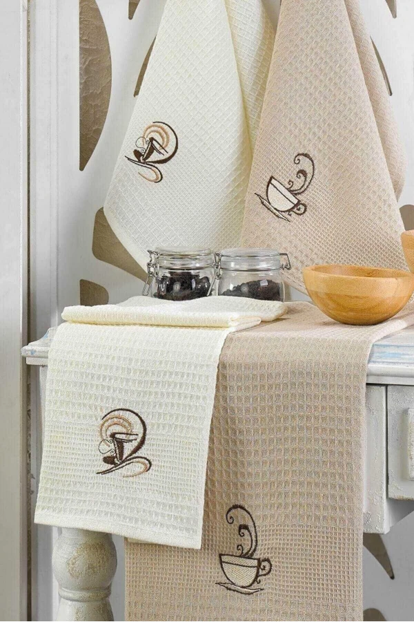 6 Parça Mutfak Kurulama Bezi 30 X 50 Cm Coffe