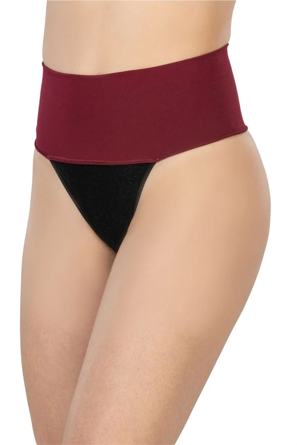 Arias Closet Bordo MI 2048 Seamless Çift Renk String Korse