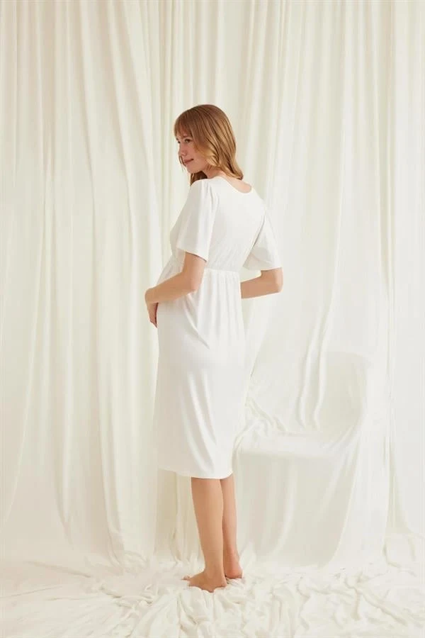 Arias Closet Dantelli Önü Düğmeli Hamile Lohusa Gecelik