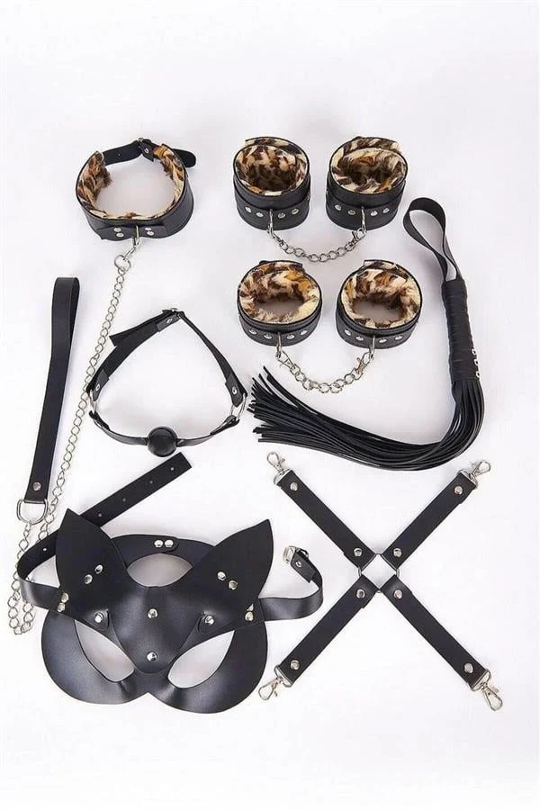 Arias Closet Deri Harness Leopar Set