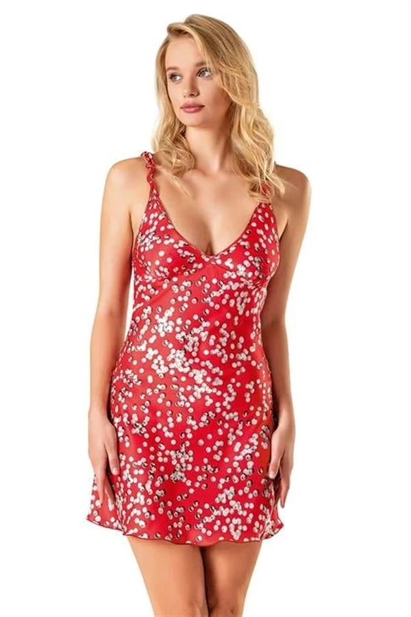 Arias Closet Desenli Saten Gecelik 8145