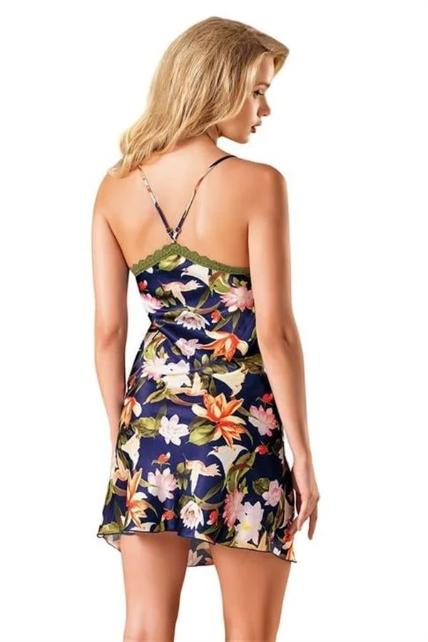 Arias Closet Desenli Saten Gecelik 8147