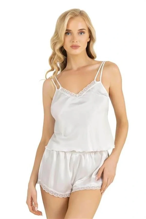 Arias Closet Ekru Saten Şort Takımı 9210