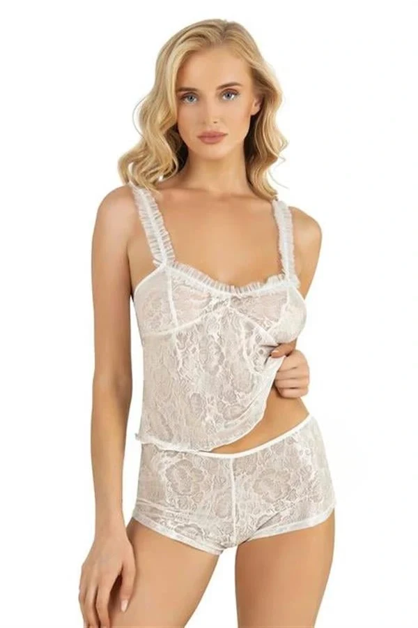 Arias Closet Ekru Saten Şort Takımı 9221