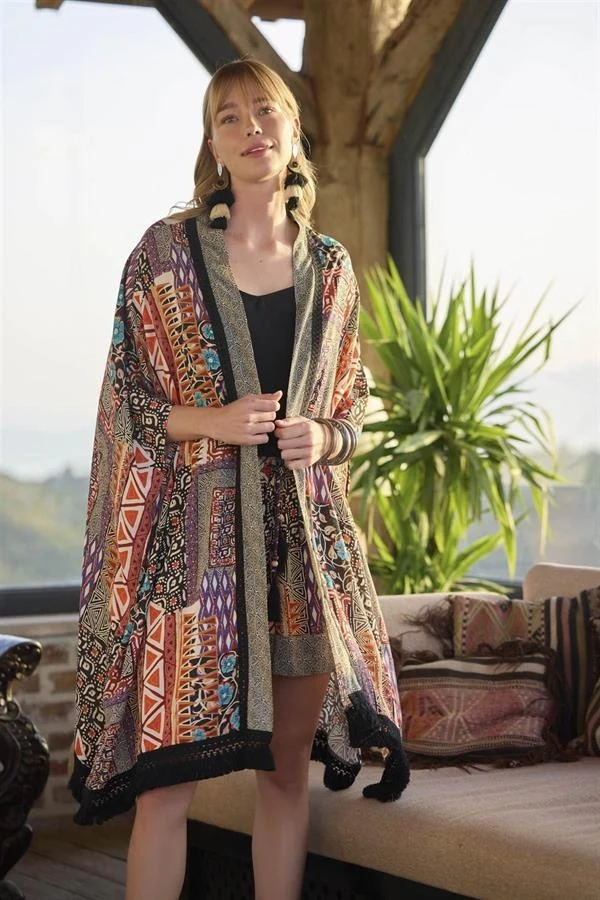 Arias Closet Etnik Desenli 3lü Alt Üst Takım