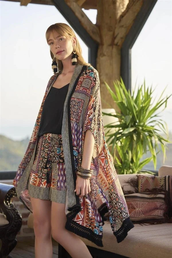 Arias Closet Etnik Desenli 3lü Alt Üst Takım
