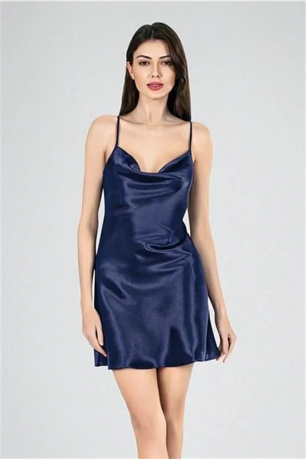 Arias Closet Kısa Gecelik Degaje  Lacivert 7740