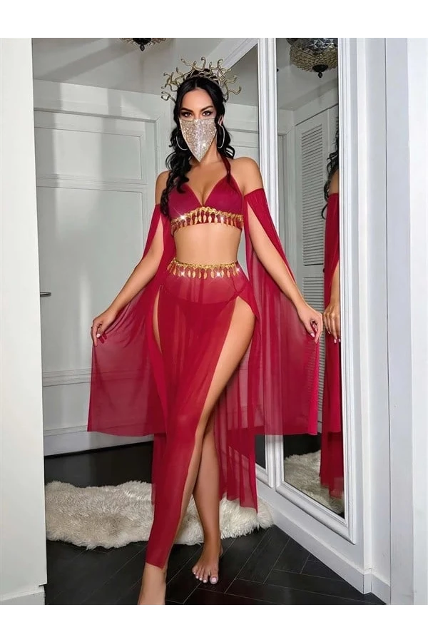 Arias Closet Özel Tasarım Kırmızı Harem Kostümü