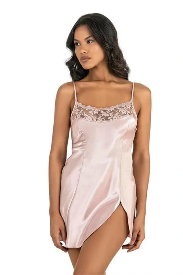 Arias Closet Pudra Kısa Saten Gecelik 8217