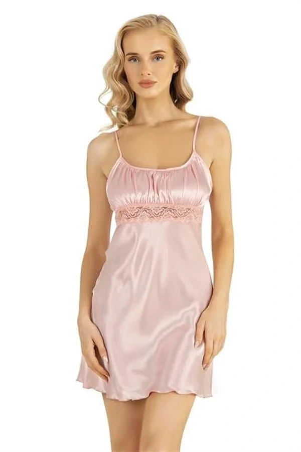 Arias Closet Somon Kısa Saten Gecelik 8208