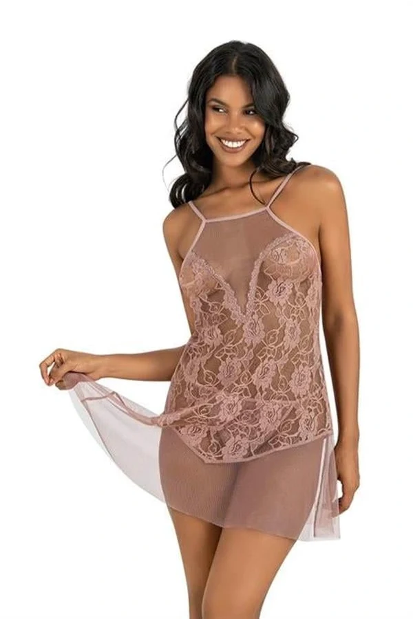 Arias Closet Vizon Kısa Tül Gecelik 4227