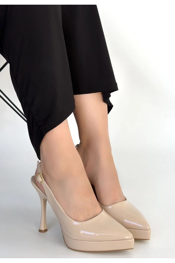Arim Bej Rugan Platform Topuk Ayakkabı