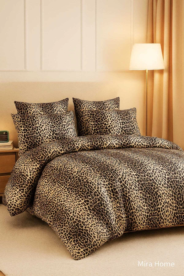 Çift Kişilik Pamuklu Nevresim Takımı Wild Leopard