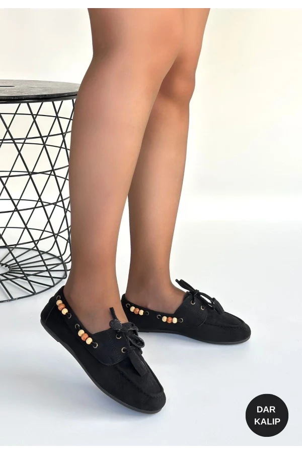 Elora Siyah Süet Babet