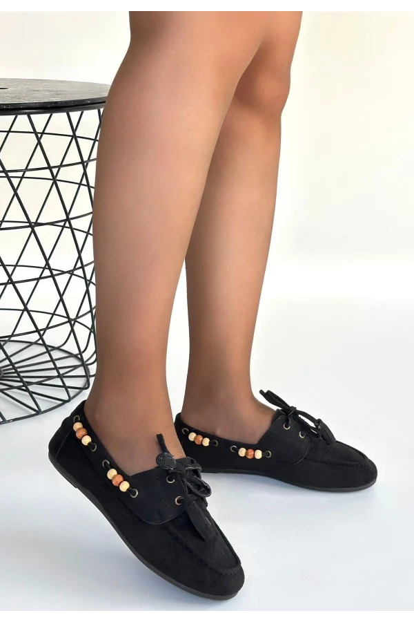 Elora Siyah Süet Babet