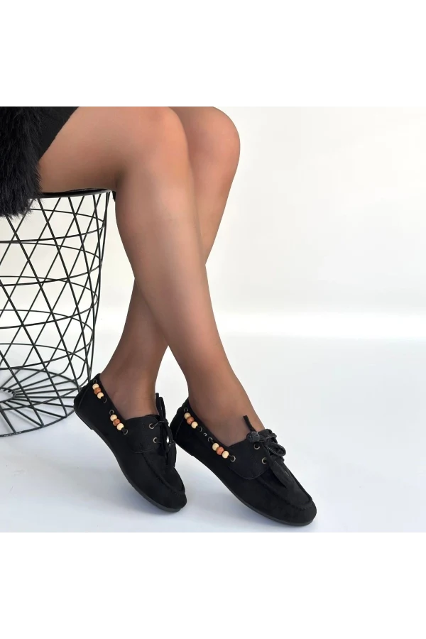 Elora Siyah Süet Babet