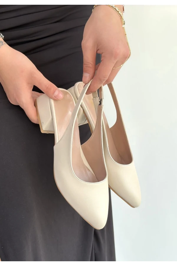 Evia Bej Cilt Topuklu Ayakkabı