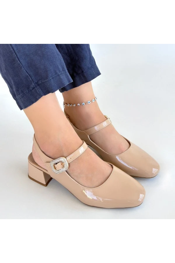 Gowe Nude Rugan Topuklu Ayakkabı