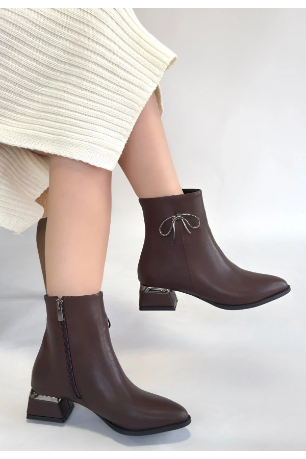 Harly Kahverengi Cilt Topuklu Bot