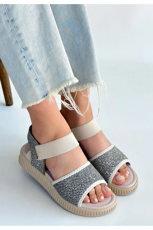 Jake Yeşil Hasır Cilt Sandalet