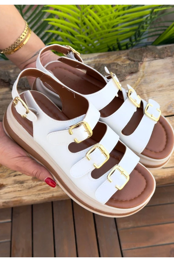 Jatay Beyaz Cilt Sandalet