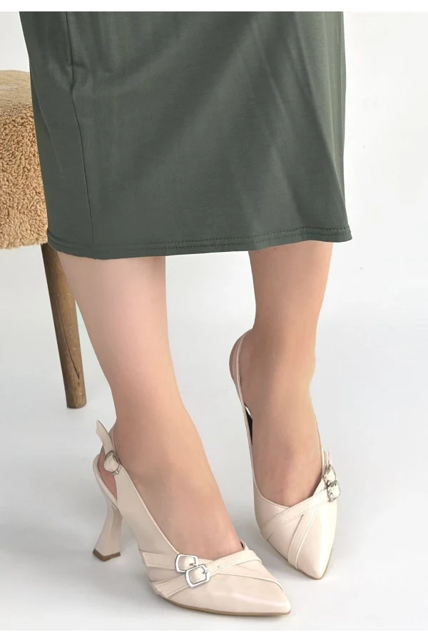 Jedda Bej Cilt Topuklu Ayakkabı