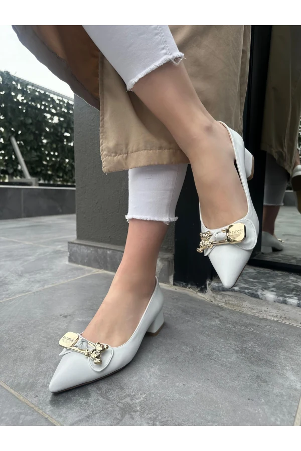 Jies Beyaz Topuklu Ayakkabı