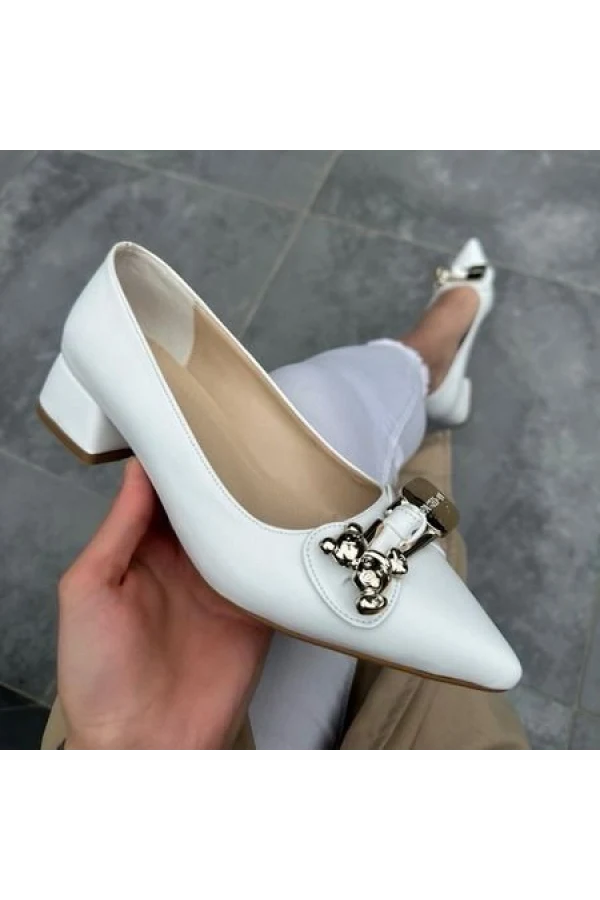 Jies Beyaz Topuklu Ayakkabı