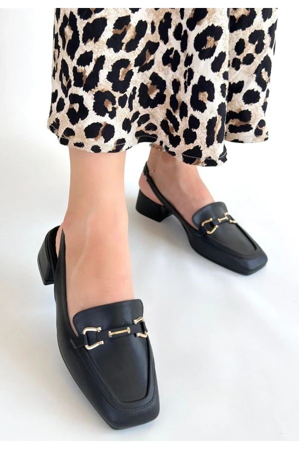 Joone Siyah Cilt Topuklu Ayakkabı