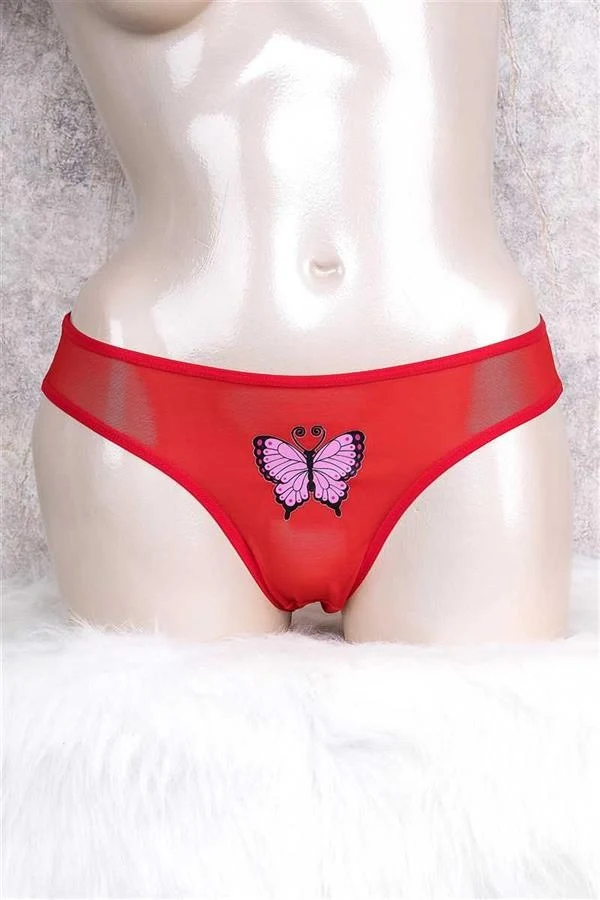 Kadın Önü Kelebek Baskılı Slip (2654)