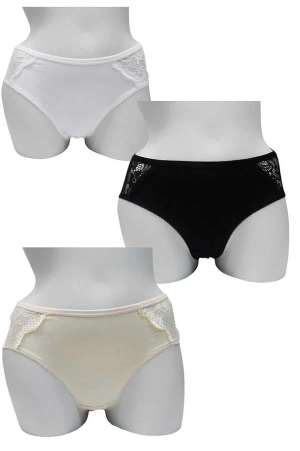 Kadın Pamuklu Dantelli Slip 3lü Paket (2841)