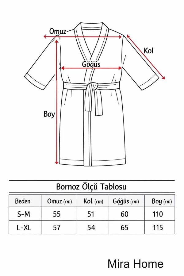 Kimono Yaka Unisex Pamuklu Tek Kişilik Bornoz Bej