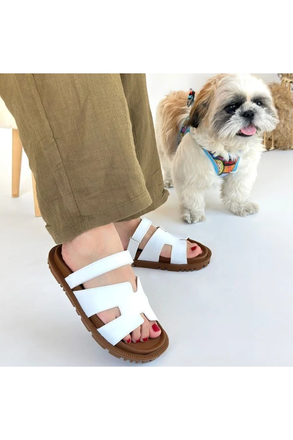 Kooni Beyaz Cilt Terlik