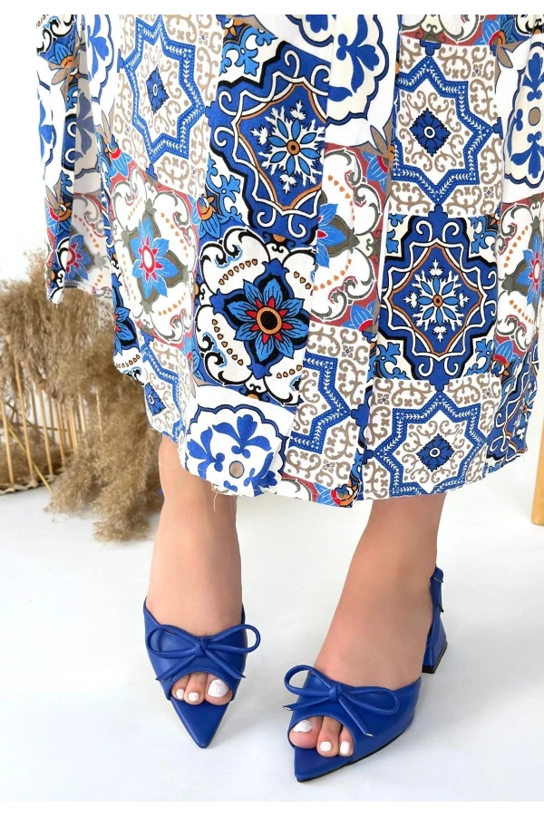 Lotta Mavi Cilt Topuklu Ayakkabı