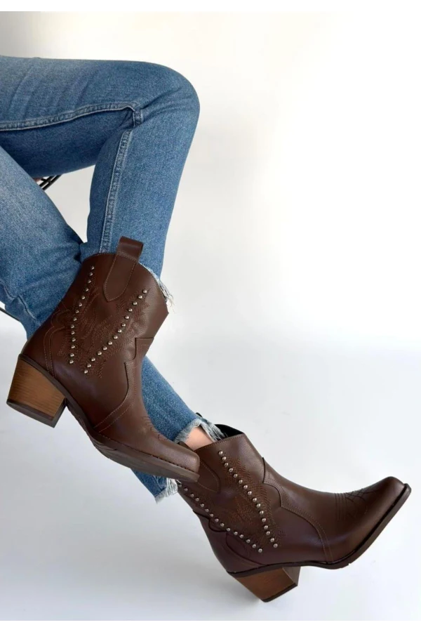 Matin Acı Kahve Cilt Topuklu Bot