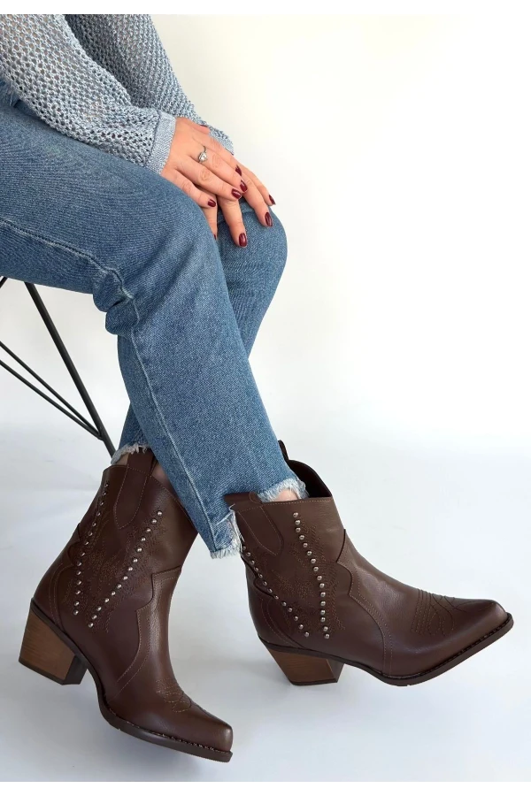 Matin Acı Kahve Cilt Topuklu Bot